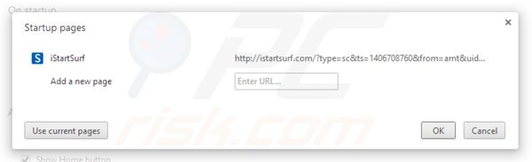 Removendo istartsurf.com da página inicial do Google Chrome