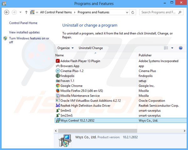 Desinstalar o sequestrador de navegador istartsurf.com via Painel de Controlo