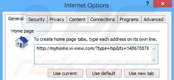 Removendo myhome.vi-view.com da página inicial do Internet Explorer 