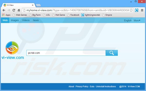 Vírus de redirecionamento Myhome.vi-view.com