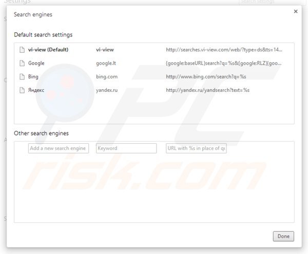 Removendo searches.vi-view.com do motor de busca padrão do Google Chrome