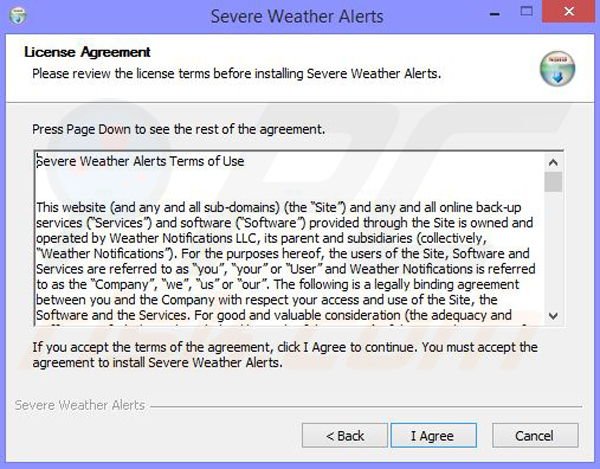 Configuração da instalação de Severe Weather Alerts