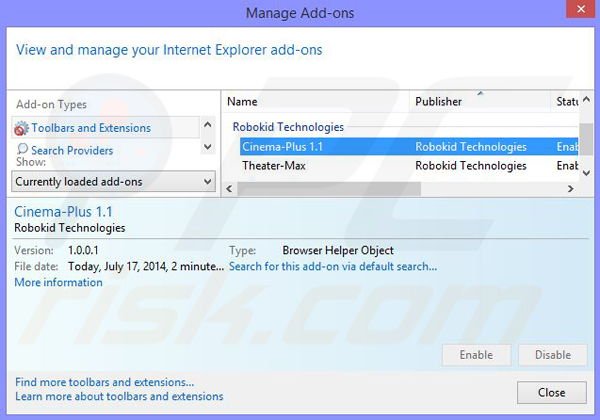 Remova os anúncios Theater-Max do Internet Explorer passo 2