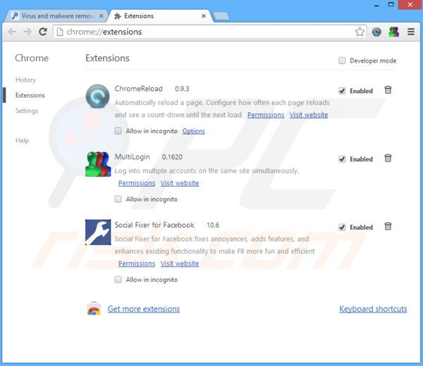 Remova os anúncios Browser Shopper do Google Chrome passo 2