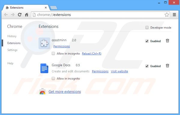Remova os anúncios Browsers Apps + do Google Chrome passo 2