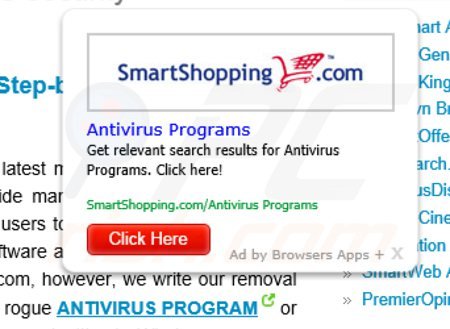 o adware browsers apps + a gerar anúncios de texto