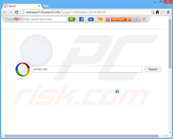 Sequestrador de navegador WebSearch.fixsearch.info