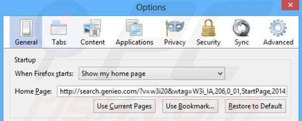 Removendo search.genieo.com da página inicial do Mozilla Firefox