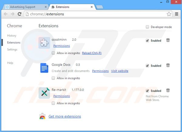 Remova os anúncios information do Google Chrome passo 2
