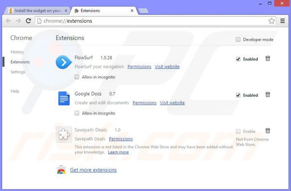 Remova os anúncios OneSoftPerDay do Google Chrome passo 2