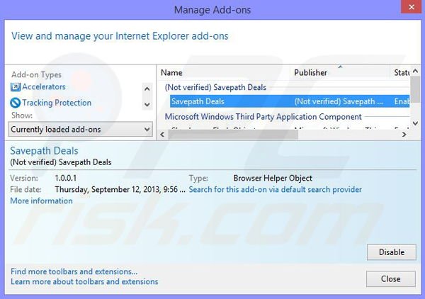 Remova os anúncios OneSoftPerDay do Internet Explorer passo 2