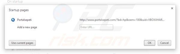 Removendo portalsepeti.com da página inicial do Google Chrome