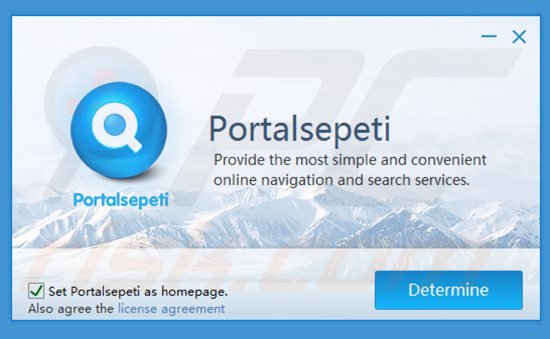 Instalador do sequestrador de navegador Portalsepeti.com
