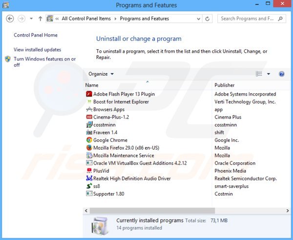 portalsepeti.com browser hijacker uninstall via Control Panel
