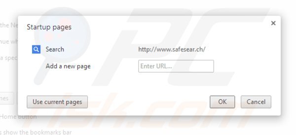 Removendo SafeSear.ch da página inicial do Google Chrome