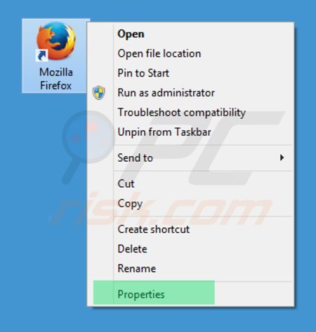Removendo safesear.ch do atalho do Mozilla Firefox