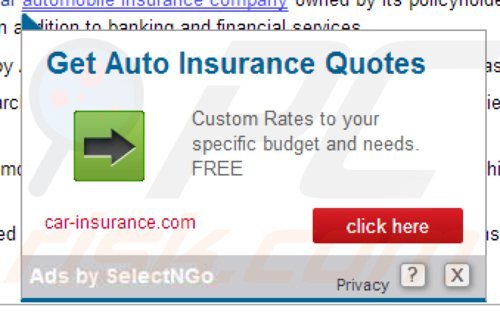 O adware selectngo gera anúncios on-line intrusivos - Anúncios por SelectNGo'