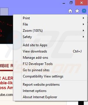Removendo os anúncios Zombie Invasion do Internet Explorer passo 1