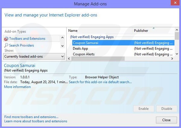 Removing Zombie Invasion ads from Internet Explorer step 2