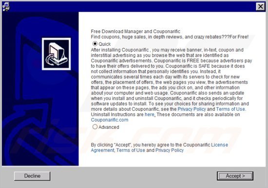 couponarific adware installer
