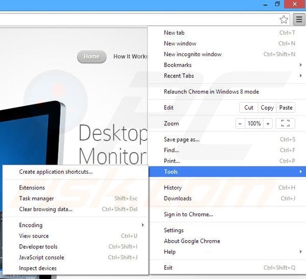Removendo os anúncios Desktop Temperature Monitor do Google Chrome passo 1
