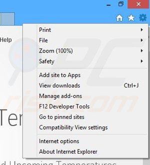 Removendo os anúncios Desktop Temperature Monitor do Internet Explorer passo 1