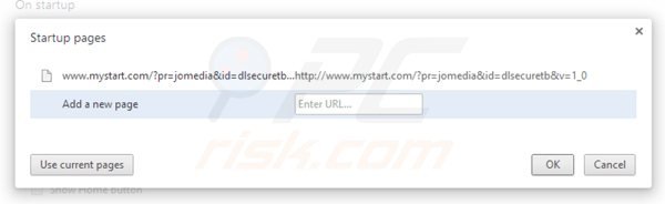 Removendo o redireccionamento dlsecure da página inicial do Google Chrome