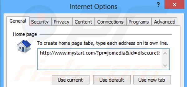 Removendo o redireccionamento dlsecure da página inicial do Internet Explorer 