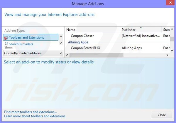 Removendo os anúncios Insta Share do Internet Explorer passo 2