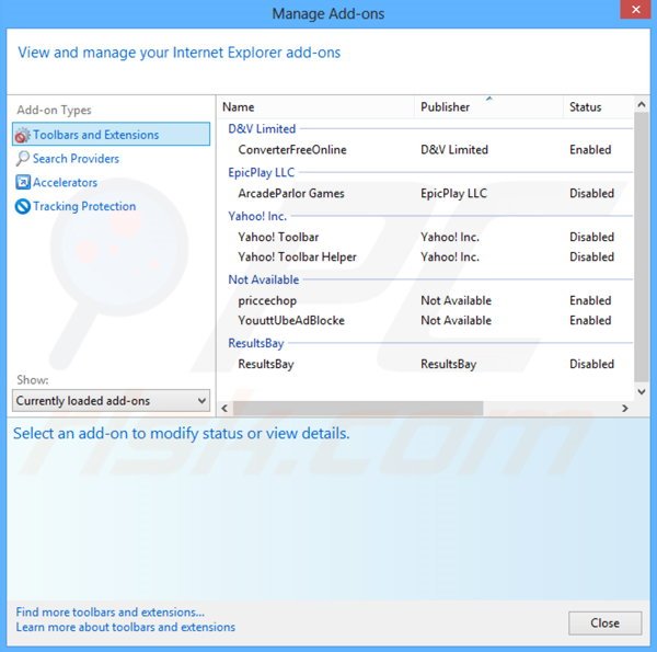 Removendo o adware relacionado a KNCTR do Internet Explorer passo 2