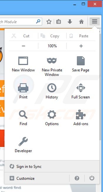 Removendo o adware relacionado a LookThisUp do Mozilla Firefox passo 1