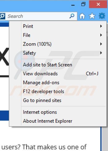 Remoção dos anúncios MySafeProxy do Internet Explorer passo 1