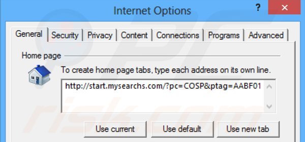 Removendo start.mysearchs.com da página inicial do Internet Explorer 