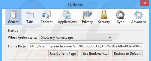 Removendo start.mysearchs.com da página inicial do Mozilla Firefox