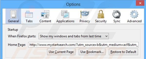 Removendo mystartsearch.com da página inicial do Mozilla Firefox