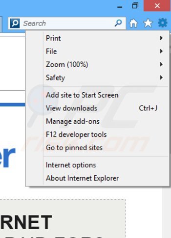 Remoção dos anúncios SpeedCheck do Internet Explorer passo 1