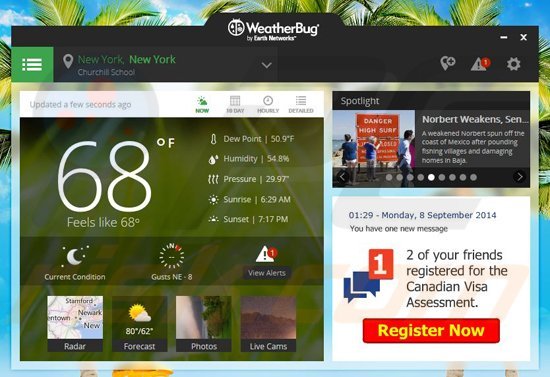 Widget do ambiente de trabalho WeatherBug