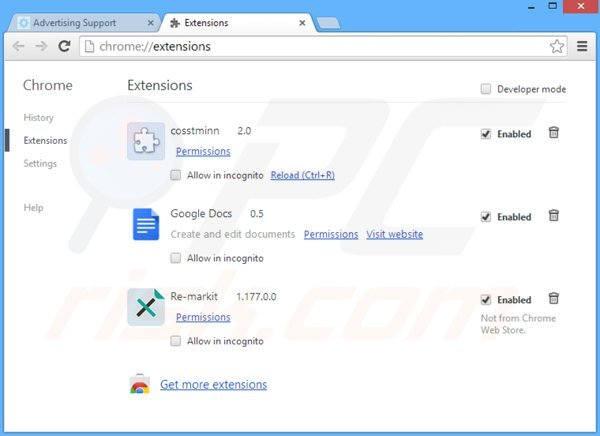 Removendo o adware relacionado a Web Bar do Google Chrome passo 2