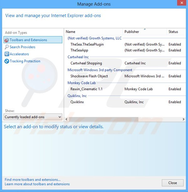 Removendo o adware relacionado a Web Bar do Internet Explorer passo 2
