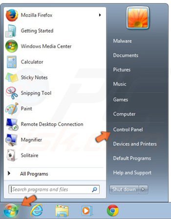 windows 7 - aceda a Painel de Controlo