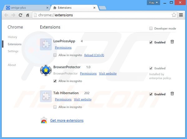 Remova os anúncios ApptoU do Google Chrome passo 2