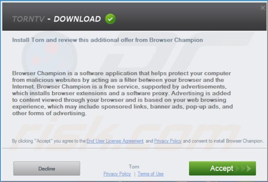 Instalador do Adware Browser Champion