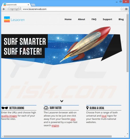 Website a anunciar o sequestrador de navegador lasaoren.com