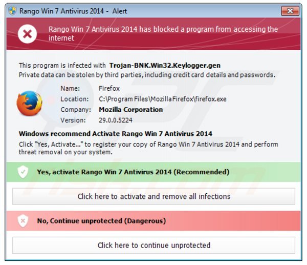 Rango Win 7 Antivírus 2014 a bloquear a execução de programas instalados