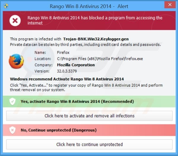Rango Win8 Antivírus 2014 a bloquear a execução de programas instalados