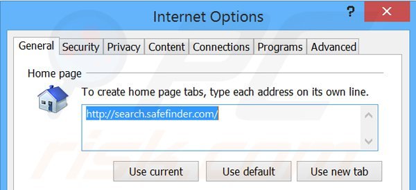 Removendo search.safefinder.com da página inicial do Internet Explorer
