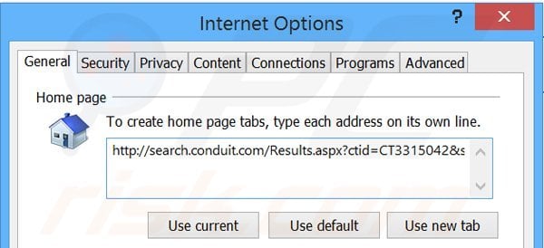  Removendo search.conduit.com da página inicial do Internet Explorer 