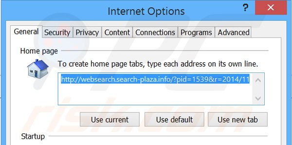 Removendo o redireccionamento websearch.search-plaza.info da página inicial do Internet Explorer