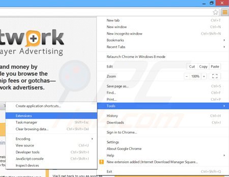 Remova os anúncios tidynetwork do Google Chrome passo 1