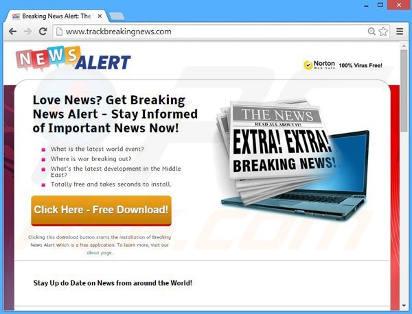 Adware Breaking News Alert